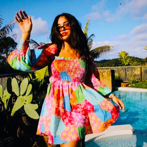 🆕✨ SPELL FREDA LOLLY 🍭 SHIRRED DRESS - Picture 2 of 8